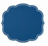 TOVAGLIETTA IN MISTO LINO RICAMATA BLU