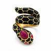 ANELLO   ARGENTO SMALTATO SNAKE NERO