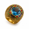 ANELLO   ARGENTO SMALTATO ACQUA MARINA