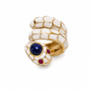 ANELLO   ARGENTO SMALTATO SNAKE BIANCO