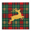 TOVAGLIOLO DI CARTA TARTAN ROSSO CON CERVO