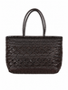 BORSA SHOPPER IN PELLE INTRECCIATA CUOIO