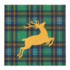 TOVAGLIOLO DI CARTA TARTAN VERDE CON CERVO