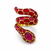 ANELLO   ARGENTO SMALTATO SNAKE ROSSO