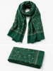 SCIARPA IN CASHMERE RICAMATA VERDE