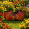 BORSA SHOPPER IN PELLE INTRECCIATA ZIG ZAG