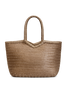 BORSA SHOPPER IN PELLE INTRECCIATA LAVATA  TAUPE