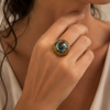 ANELLO   ARGENTO SMALTATO ACQUA MARINA