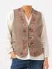 GILET CAMOSCIO RICAMATO