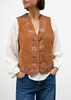 GILET CAMOSCIO RICAMATO