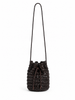SECCHIELLINO A PELLE INTRECCIATA  DARK BROWN