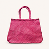 SHOPPER IN PELLE INTRECCIATA ROSA -30%
