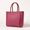SHOPPER IN PELLE INTRECCIATA ZIG ZAG ROSSA ROSA-50%
