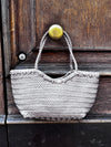 BORSA SHOPPER IN PELLE INTRECCIATA BURRO MEDIA