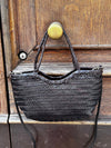 MINI BORSA SHOPPER IN PELLE INTRECCIATA TESTA DI MORO -20%