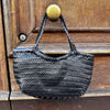 MINI BORSA SHOPPER IN PELLE INTRECCIATA NERA -20%