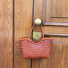 MINI BORSA SHOPPER IN PELLE INTRECCIATA CUOIO -20%