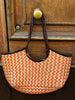 BORSA SHOPPER IN PELLE INTRECCIATA ZIG ZAG