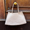 BORSA  IN PELLE INTRECCIATA TORTORA