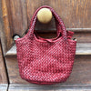 BORSA  IN PELLE  LAVATA INTRECCIATA