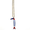 COLLANA LUNGA PESCE BLU-ARANCIO
