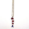 COLLANA LUNGA PESCE ROSSO BLU