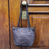 BORSA PELLE  INTRECCIATA TESTA DI MORO