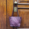 BORSA PELLE  INTRECCIATA BORDEAUX