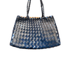 BORSA  IN PELLE INTRECCIATA BLU