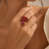 ANELLO   ARGENTO SMALTATO SNAKE ROSSO