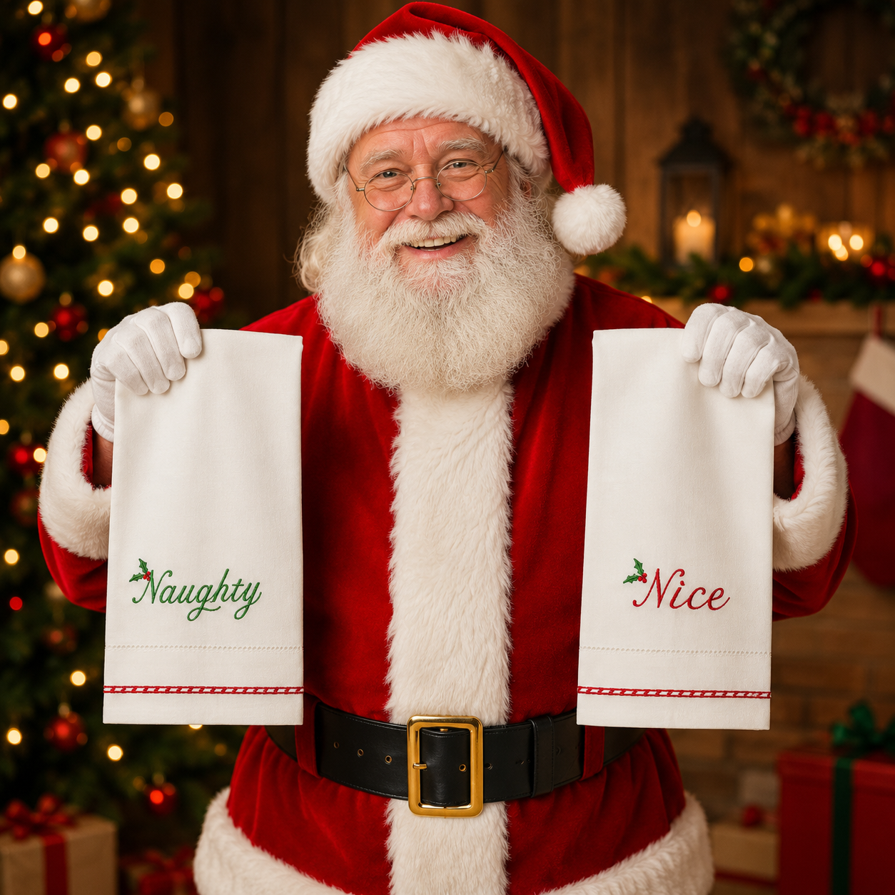 coppia asciugamani ospiti “NAUGHTY/NICE”
