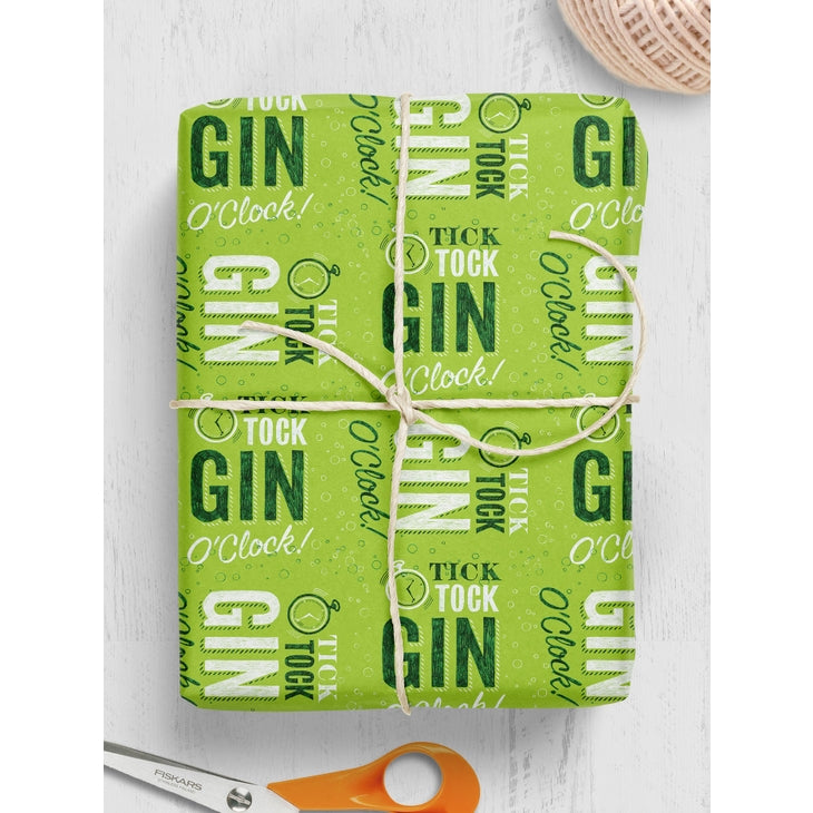 CONFEZIONE 2 FOGLI CARTA DA REGALO GIN O'CLOCK.